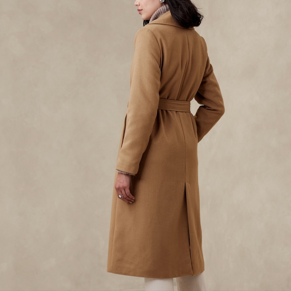 Banana Republic - Camel Tan Wool Blend Pea Coat